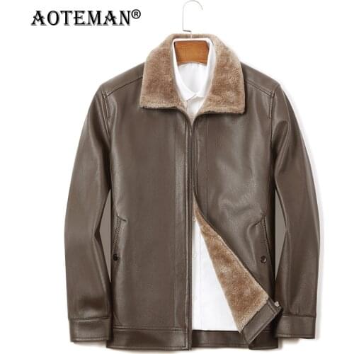 Men Winter Jackets PU Leather Coats Fleece Warm Thick Windbreaker Outwear Overalls Solid Male Clothing 2020 Casual Jacket LM187