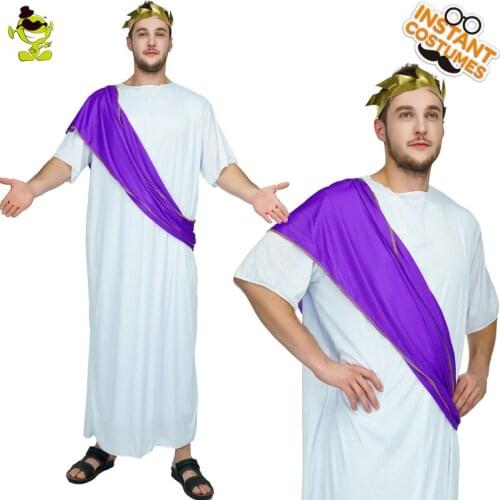 Halloween Men Roman Noble Costume Roman Adult Noble Greek White Toga Men Caesar Emperor Costumes