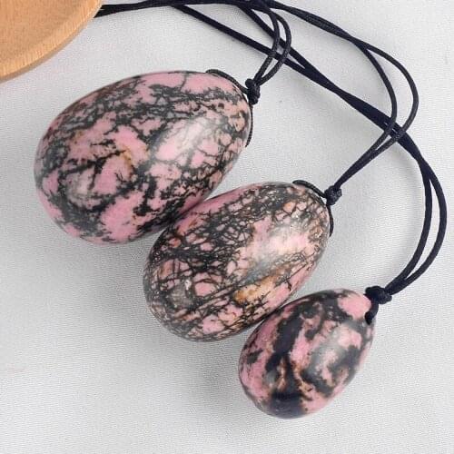 Natural Rhodolite Yoni Eggs Jade Massage Stone Crystal Mineral Kegel Exerciser Pelvic Muscle Vaginal Ben Wa Balls Dropshipping