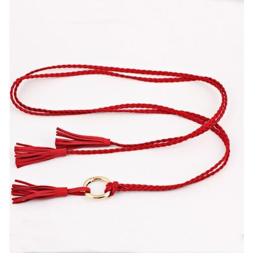 New Decorative Female Fine Twisted Waist-rope Dresses Hand-woven Belt Slender with 100 Belt Chains in Summer bl567