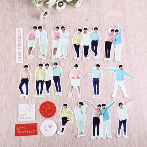 NEW KOREA KPOP Bangtan Boys LOVE YOURSELF Deco Stickers Set Paste Suitcase Cup Phone Book Photo Frame Decals