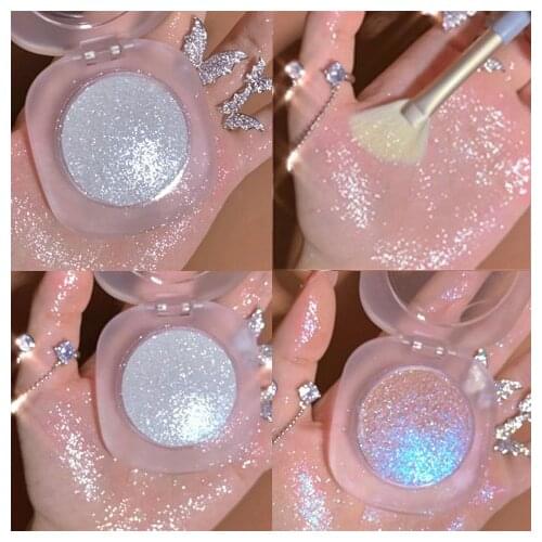 3D Shimmer Tone Highlighter Palette Face Brighten Glitter Diamond Highlight Makeup Monochrome Bronzer Palette HighGloss Cosmetic