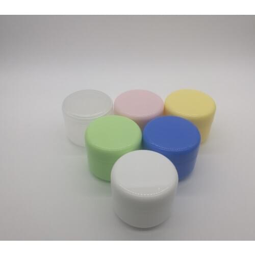 90pcs/lot 50g 50ml plastic jar with inner lids, plastic empty cosmetic containers for skin care cream