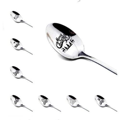 Christmas Decorations for Home Stainless Spoon Kitchen Accessories New Year Gift Table Decor Craft Xmas Decor Navidad 2020-S