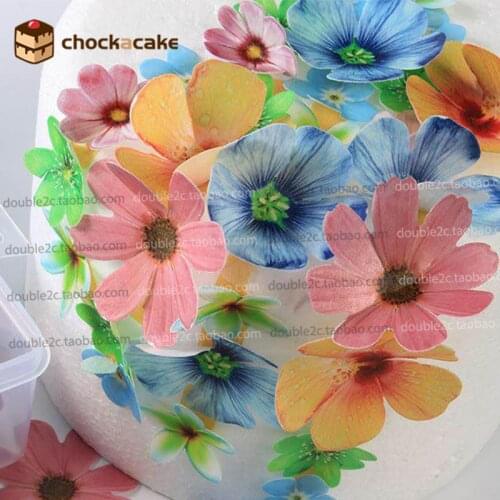 Edible Wafer Flowers Daisy,can be eat directly,2 sizes 70pcs,eatable artificial flowers cake decoration l,Cake Tools