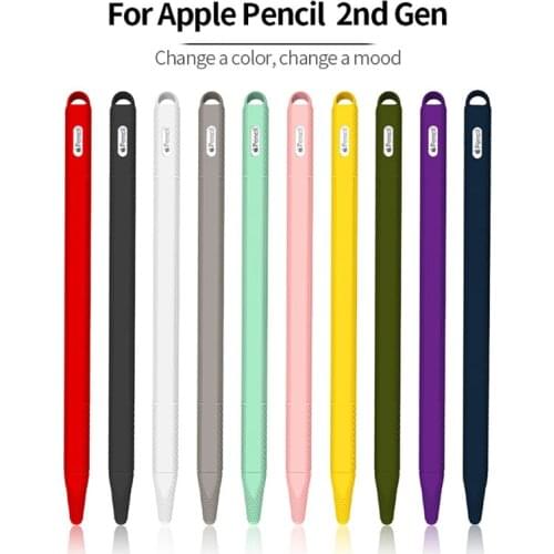 Silicone Case For Apple Pencil 2nd Generation Case For iPad Pencil 2 Cap Tip Cover Holder Tablet Touch Pen Stylus Pouch Sleeve