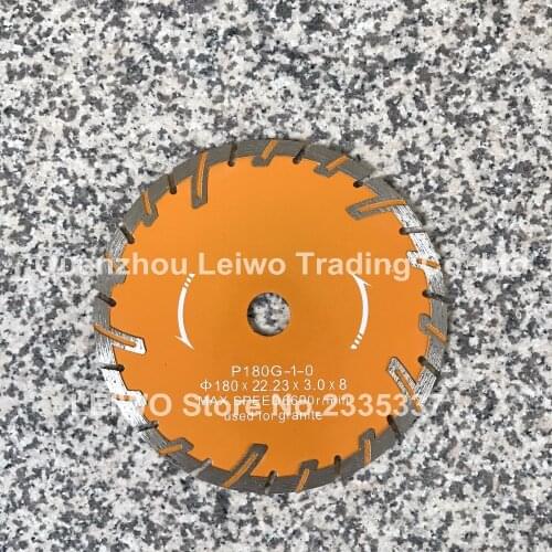 Turbo Diamond Blade 7 inch (180 mm) Orange Color with Protective Teeth for Granite Thickness 3 mm inner Hole 22.23 mm 5 Pcs/lot