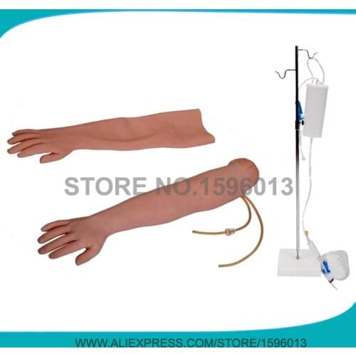 Advanced Venipuncture and Intramuscular Injection Training Arm model, Injection Teaching Arm Model with Replaceable Skin