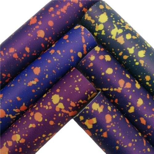 Splash Ink Drawing Synthetic Leather Smooth Faux Fabric Sheets Felt Backing Vinyl For Earrings bag Bows DIY 21X29CM GM2337A