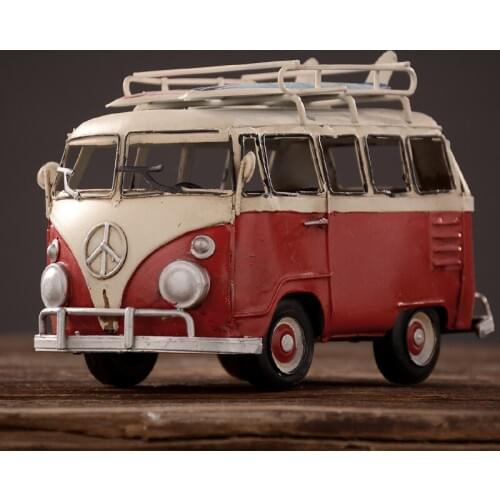 Vintage surfboard bus car home decoration photography props retro iron art decorat of bars cafes and child room