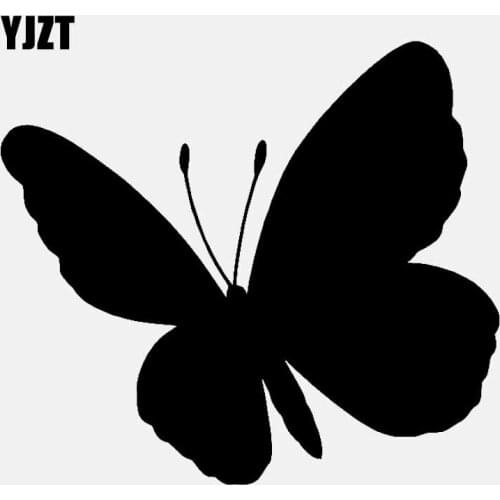 YJZT 10.5CM*9.3CM Butterflies Car Sticker Vinyl Decal Black/Silver C24-0034