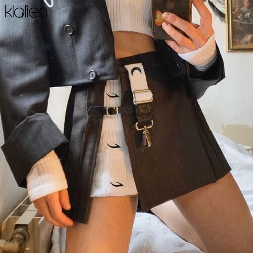KLALIEN fashion patchwork A-line mini skirt women summer sexy cute sweet high waist wild skirt office lady street casual skirt