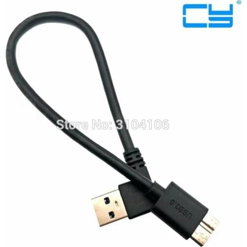 1pc 20cm High Speed USB3.0 Adapter Cable Black USB 3.0 Right Angle Type A Male to Micro B Male Connector FOR Computer