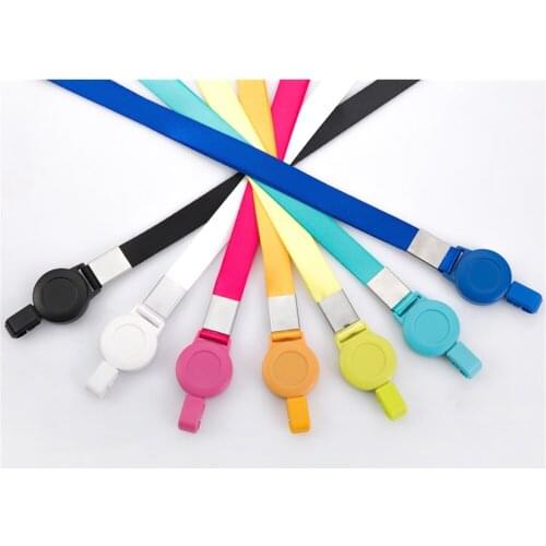 10pcs 1.5cm Width Name Tag Id Card Case Holder Company School Supplies Badges Easy Buckle Lanyard Work Card Case Stretch Rope
