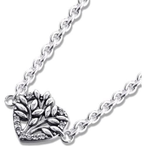 2021 New Heart Family Tree Chain Bracelet Fits Original 925 Silver Charms & Beads Woman DIY Jewelry Making