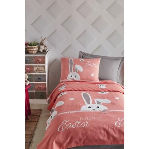 2021 PIQUE Set Turkish Cotton With Pillowcase Bedspread Sets Bed Linen Sheet Modern For Summer Full Size Duvet Cover Rabbit Pink