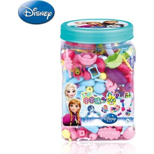 500 pcs /lot Disney Children FROZEN String Beads Girl DIY Toy Bracelet Cordless Birthday Gift