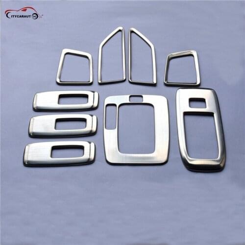 9PCS Stainless steel Interior Outlet Decoration Ring Molding Trim Covers FIT For 2015-2017 everest FIT FOR ranger 2012-2017