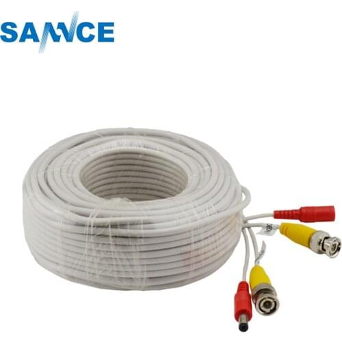 New CCTV Camera BNC Video Power Cable Accessories for Surveillance DVR Kit 30m 100ft white black CCTV Cable with BNC Connector