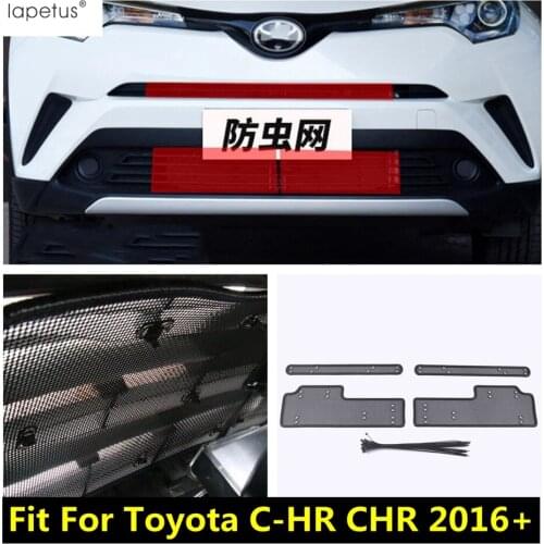Lapetus Accessoies For Toyota C-HR CHR 2016 - 2021 Car Front Grille Insect Net Insert Screening Mesh Dust Protection Cover Trim