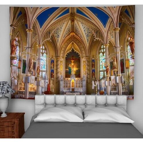 Church Jesus Wall Hanging Tapestry Psychedelic Custom Home Decoration