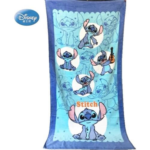 Disney Cute Stitch Baby Cotton Beach Towel Soft Water Absorbing Breathable Children Adult Beach Towel Blanket Throw Gift Rug