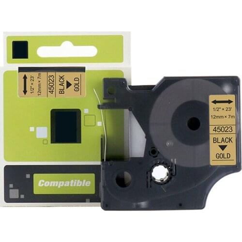 5Pcs 45010 45019 Labeling Tape D1 Cartridge Compatible Dymo D1 Label Tapes for LM160 LM280 260P PNP Printer 12mm black on Clear