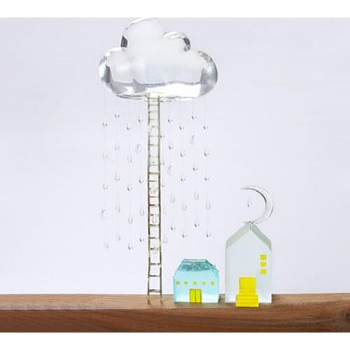 066C Crystal Epoxy Epoxy Diy Small House Decoration Clouds Rain Cross Moon Silicone Abrasive Mold for Diy Resin Crafts