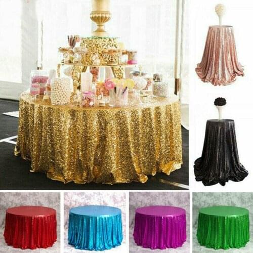 Glitter Sequin Round Tablecloth Shiny Bling Wedding Party Banquet Table Covers Table Cloth Decoration