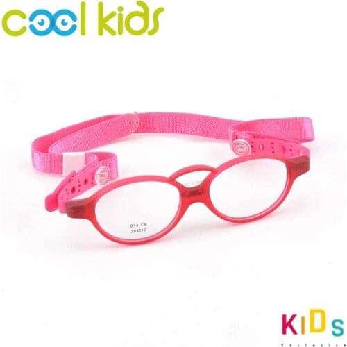 COOL Kids Glasses Frame Spectacle Frames Prescription Myopia Small Children(0-2) Glasses with Silicon Cord Unbreakable Easywear