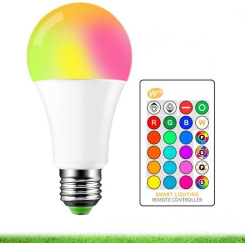 Color Changing Light Bulb E27 with Remote Control Dimmable Multicolor RGB LED Lamp 220V Decorative LED Lights for Bedrooms Party