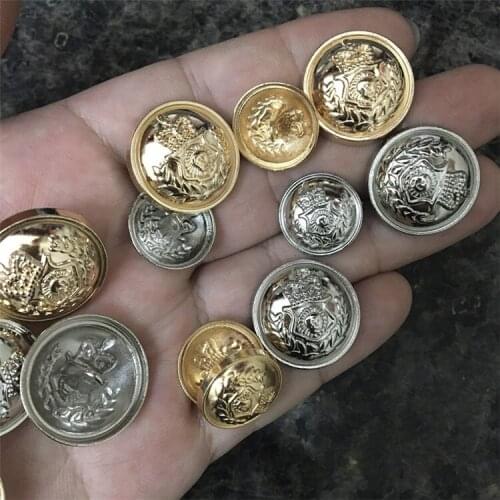 Metal Crown Style Button Gold Silver Alloy Accessories Coat Suit Lining Fir Clothes Button