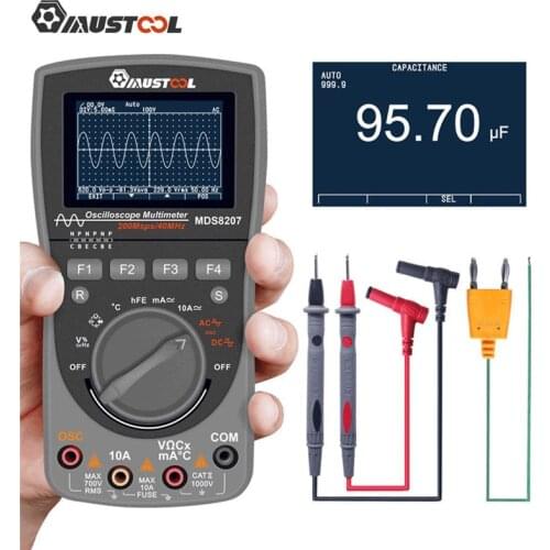 MUSTOOL MDS8207 2 in 1 Digital Storage Scopemeter Multimeter 40MHz 200Msps/S One Key AUTO Oscilloscope Testers RU Stock
