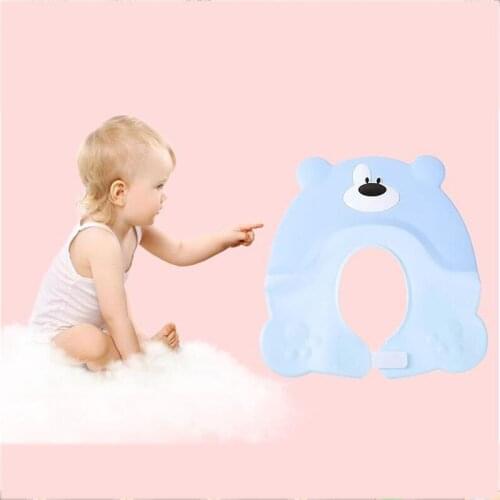 Newborn Soft Silicone Shower Cap Kids Child Bear Hair Wash Bath Hats Adjustable Waterproof Ear Protection Eye Shampoo Cap