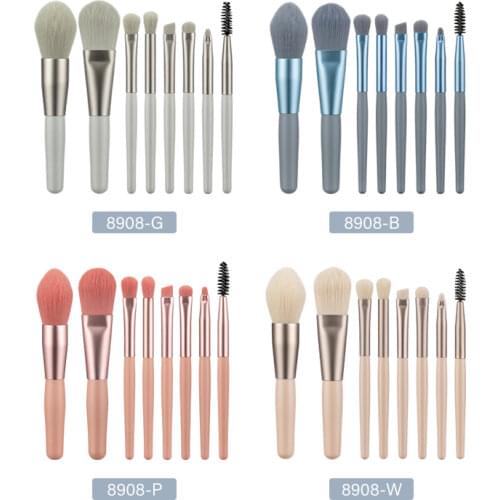 ANMOR 8Pcs/Lot Mini Size Makeup Brush Set Foundation Blending Eye shadow Eyelash Eyebrow Brush For Make Up Pincel Maquiagem