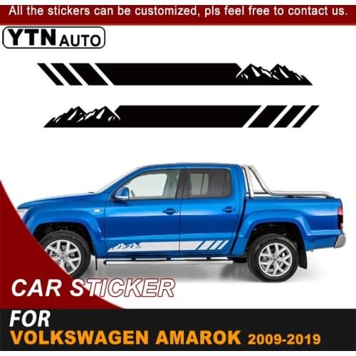 Side Door Car Stickers For VW Amarok 2009 2010 2011 2012 2013 2014 2015 2016 2017 2018 2019 Mountain Stripe Graphic Vinyl Decals