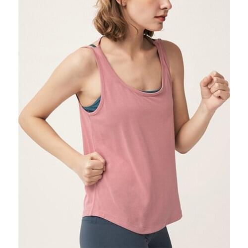 The new womens sling yoga sports vest top with halter back breathable and quick-drying jogging exercise vest casual loose top 2