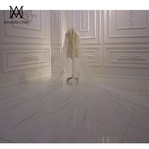 Amanda Design One Layer Shiny Long Veil