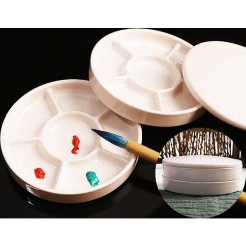 Holes Imitation Porcelain Watercolor Palette Art Paint Drawing Tray Color Palette for Oil Painting Pallet Office Supply