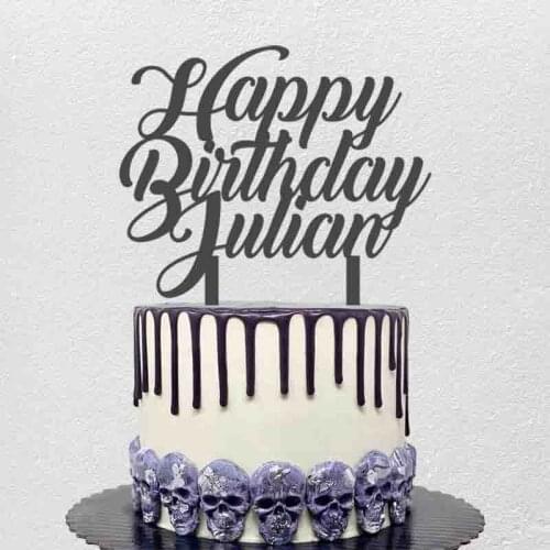 Personalized Birthday Cake Topper Custom Name Happy Birthday +Your Name For Birthday Party Cake Decoration Toppers