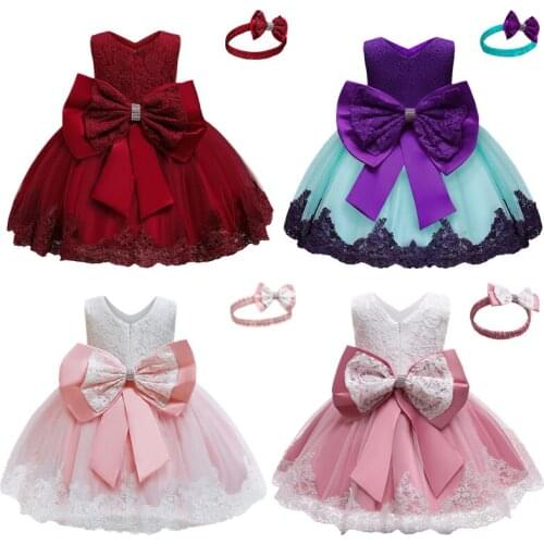 Baby Girls Dresses Toddler Kids Princess Birthday Party Tutu Christening Gown Children Wedding Formal Dress Christmas Clothing