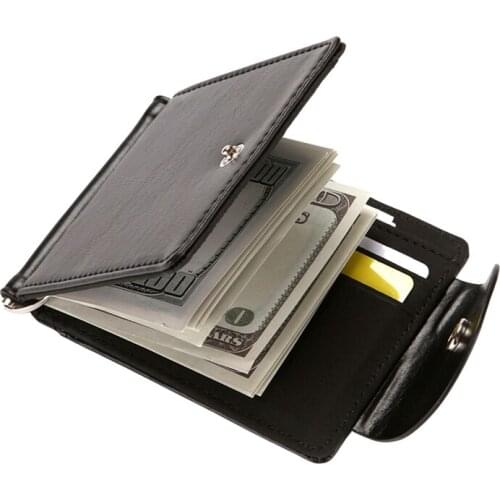 Portable Men Wallet PU Leather Thin Short Wallet Foldable Purse Credit Business Card Holders for Father Boyfriend Husband Gifts