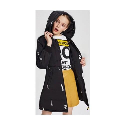 90% Down Jacket Winter Women Long Coat Loose Fake Tow Pieces Dog Pattern Lady Clothing Abrigos Mujer High Qaulity LX1068