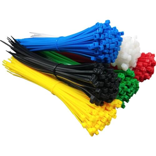 4*200mm Self-Locking Plastic Nylon Cable Zip Tie 100pcs Fasten Loop Wire Binding Wrap Strap 40lbs 6 Color Width 3.6mm