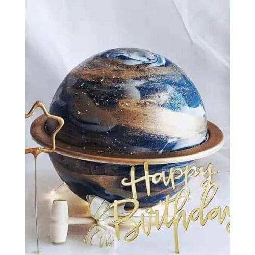 Silicone Mold Planet Cake Large Cake Mold Tool Chocolate Baking Ball Mouse Cake Baking Ball Tool Knock Music Spherical Chocolate