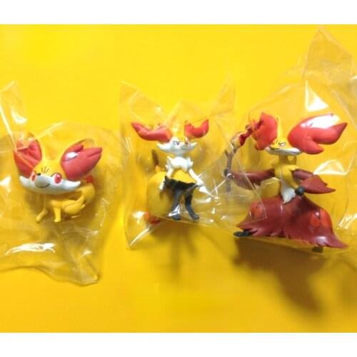 TAKARA TOMY Genuine Pokemon MC Series Fennekin Braixen Delphox Limited Rare Action Figure Model Toys