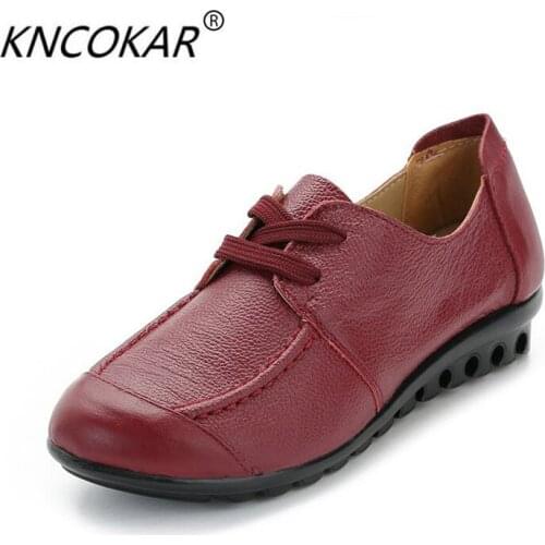 2017 autumn real leather and velvet warmth of the elderly system with deep lacing single shoes