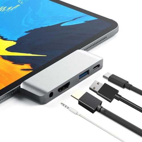 4 in 1 USB C HUB Type C To USB3.0 PD 60W Charging Audio 4K HDMI-compatible For iPad pro 2018/2019 Macbook Pro Samsung galaxy s9