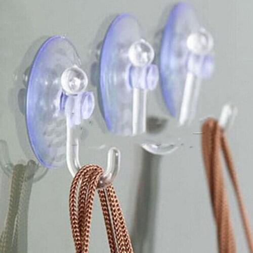 Kitchen Accessories Suction Cup Transparent Hanger Hooks Strong Bathroom Storage
