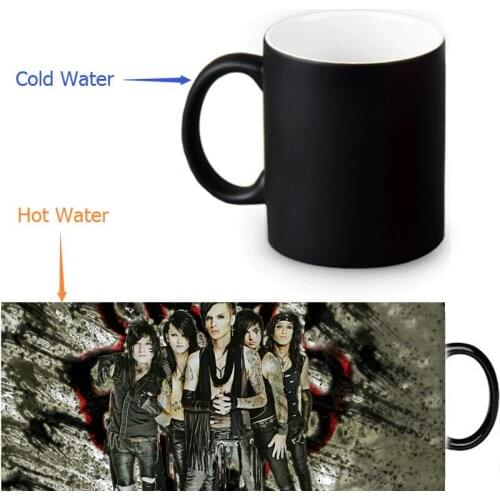 Black Veil Brides Magic Mug Custom Photo Heat Color Changing Mug 350ml/12oz Coffee Mug Beer Milk Mug Halloween Gift